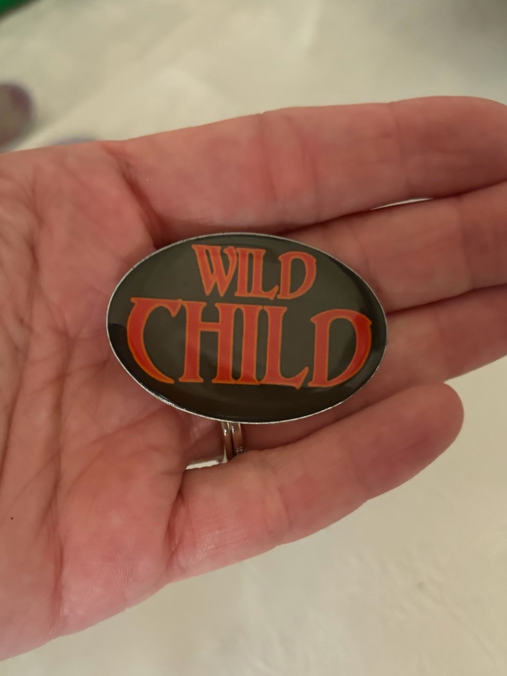 Vintage Wild Child Oval Enamel Pin